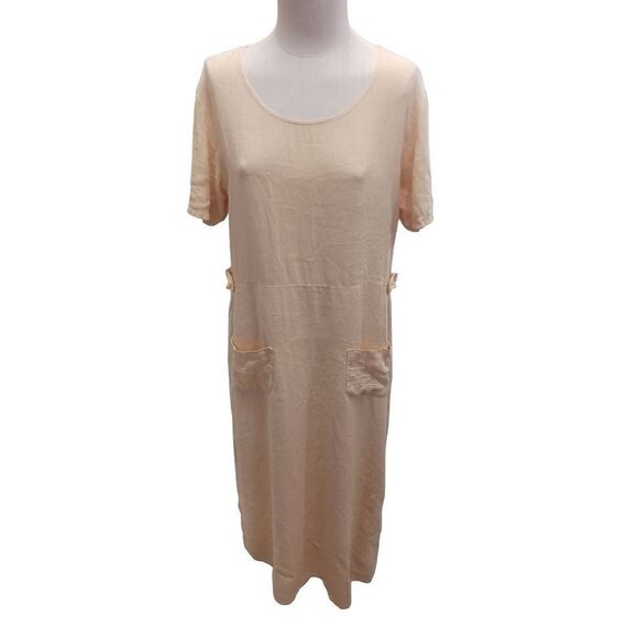 Creamy yellow medium large linen dress - Picture 1 of 2